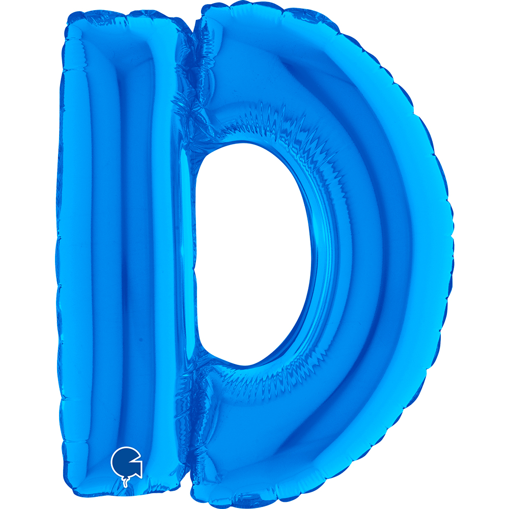 Balloon Letter D Blue 14inc blue
