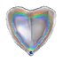 Heart 18inc Glitter Holographic Silver 