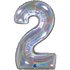 Number 2 Glitter Holographic Silver 26inc 