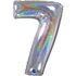 Number 7 Glitter Holographic Silver 26inc 