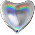 Heart 36inc Glitter Holographic Silver 
