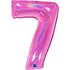 Number 7 Glitter Holographic Fuxia 40inc 