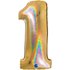 Number 1 Glitter Holographic Gold 5 40inc 