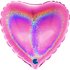 Heart 04inc Glitter Holographic Fuxia 