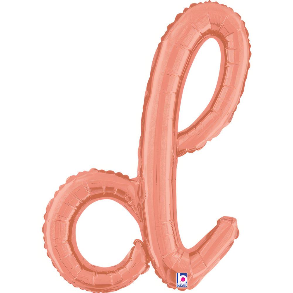 Balloon Letter D Script Rose Gold rose gold