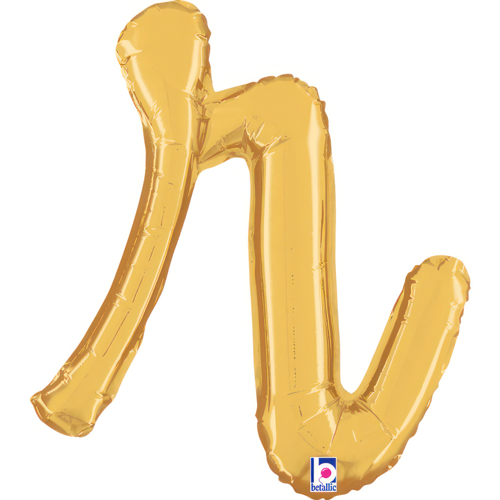 Balloon Letter R Script Gold gold