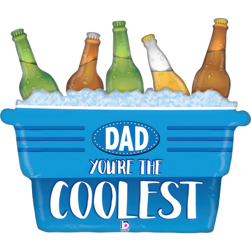 Balloon Coolest Dad Cooler blue
