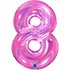 Number 8 Glitter Holographic Fuxia 40inc 