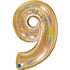 Number 9 Glitter Holographic Gold 5 40inc 